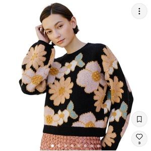 Storia oversized knit floral sweater